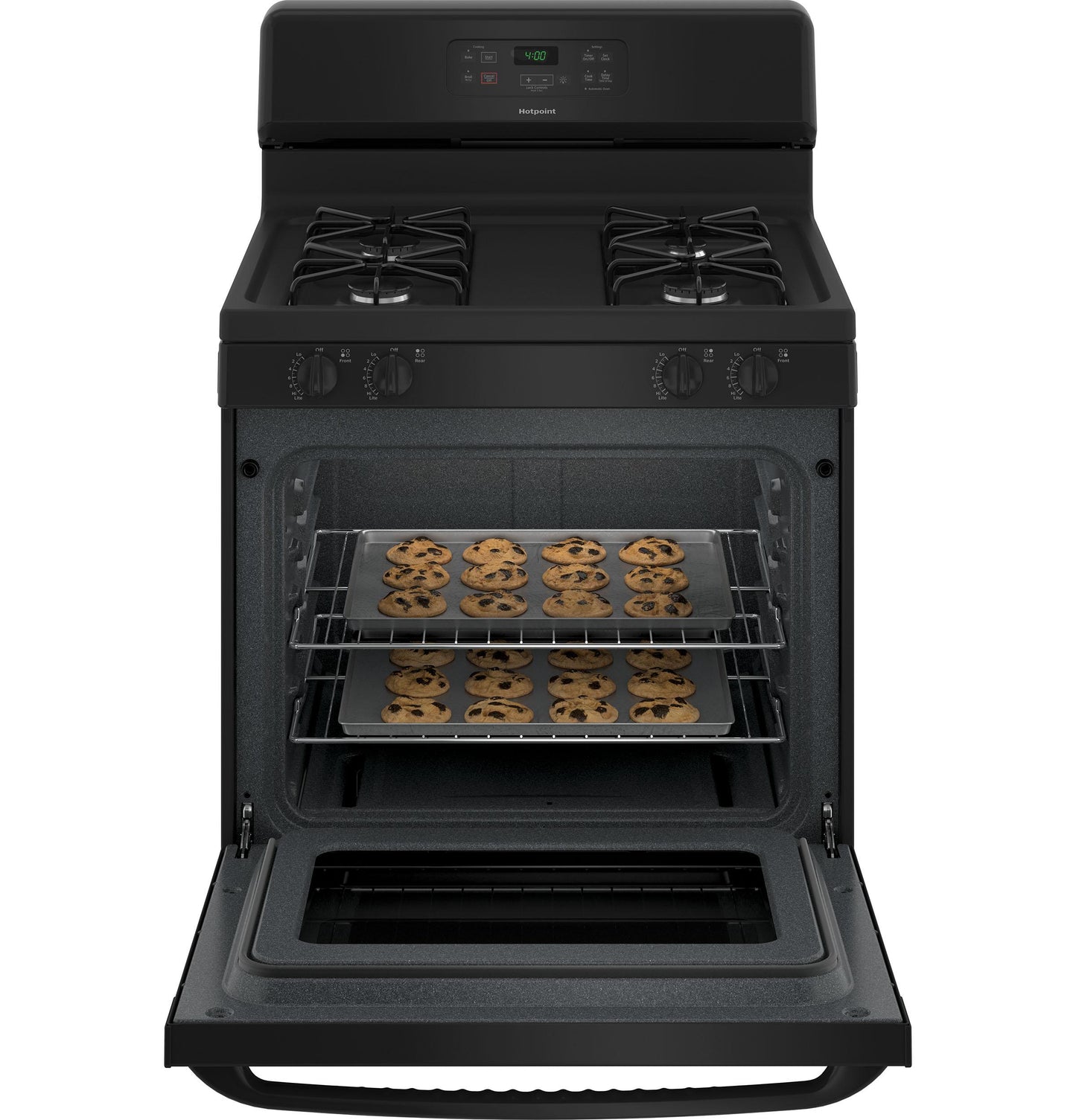 HOTPOINT Hotpoint 30" Free-Standing Standard Clean Gas Range Black - RGBS400DMBB
