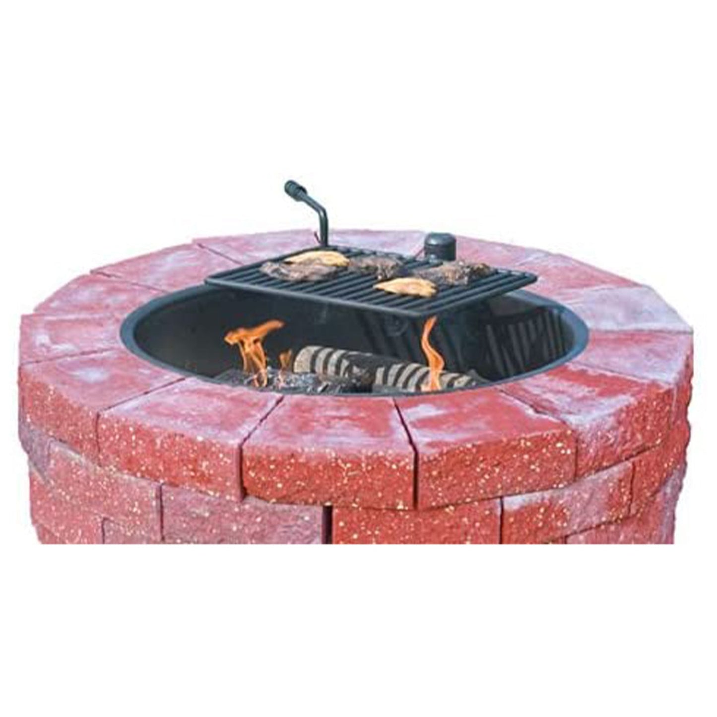 Pilot Rock 3 Pack 30.5 Inch Steel Ground Fire Pit Ring and Metal Cooking Grate - 415876