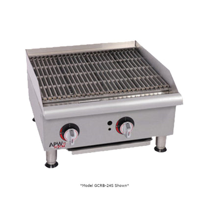 APW Wyott GCRB-36i 36" Countertop Gas Champion CharRock Broiler - 120,000 BTU - AWGCRB36I