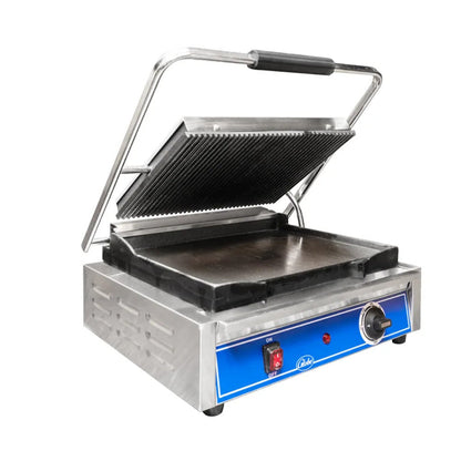 Globe Sandwich / Panini Grill with Grooved Top and Smooth Bottom - GLGPGS1410