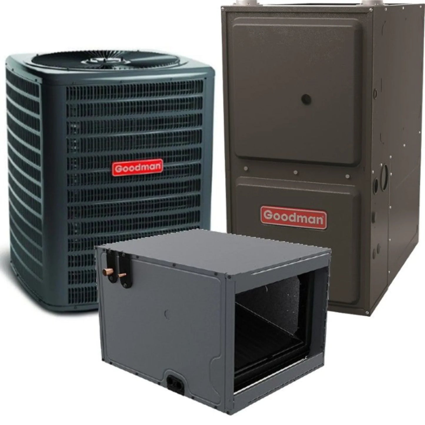 Goodman - 2 Ton/60,000 BTU 96% AFUE Gas Furnace and Air Conditioner System - Horizontal - 14.5 SEER2 - R32 - GLXS4BA2410 / CHPTA3026B3 / GC9S960603BN