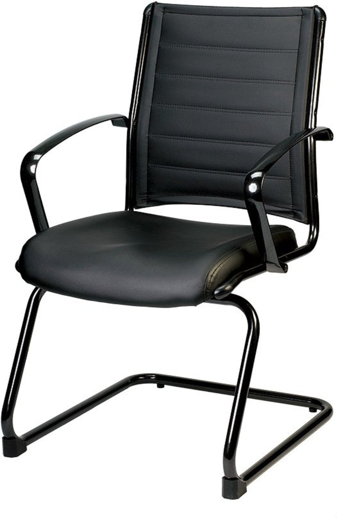 EuroTech Europa Metallic Leather Guest Chair  -  EUR-LE333TNM-BLKL
