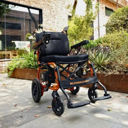 Super Handy GUT166 Foldable Electric Wheelchair Zero Turn 48V 2Ah 250W Dual Motor 4 Mile Range 330 Lbs Max Weight New - GUT166