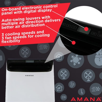 Amana - 12, 000 BTU Portable AC - White/Black  - AMAP121AB-2