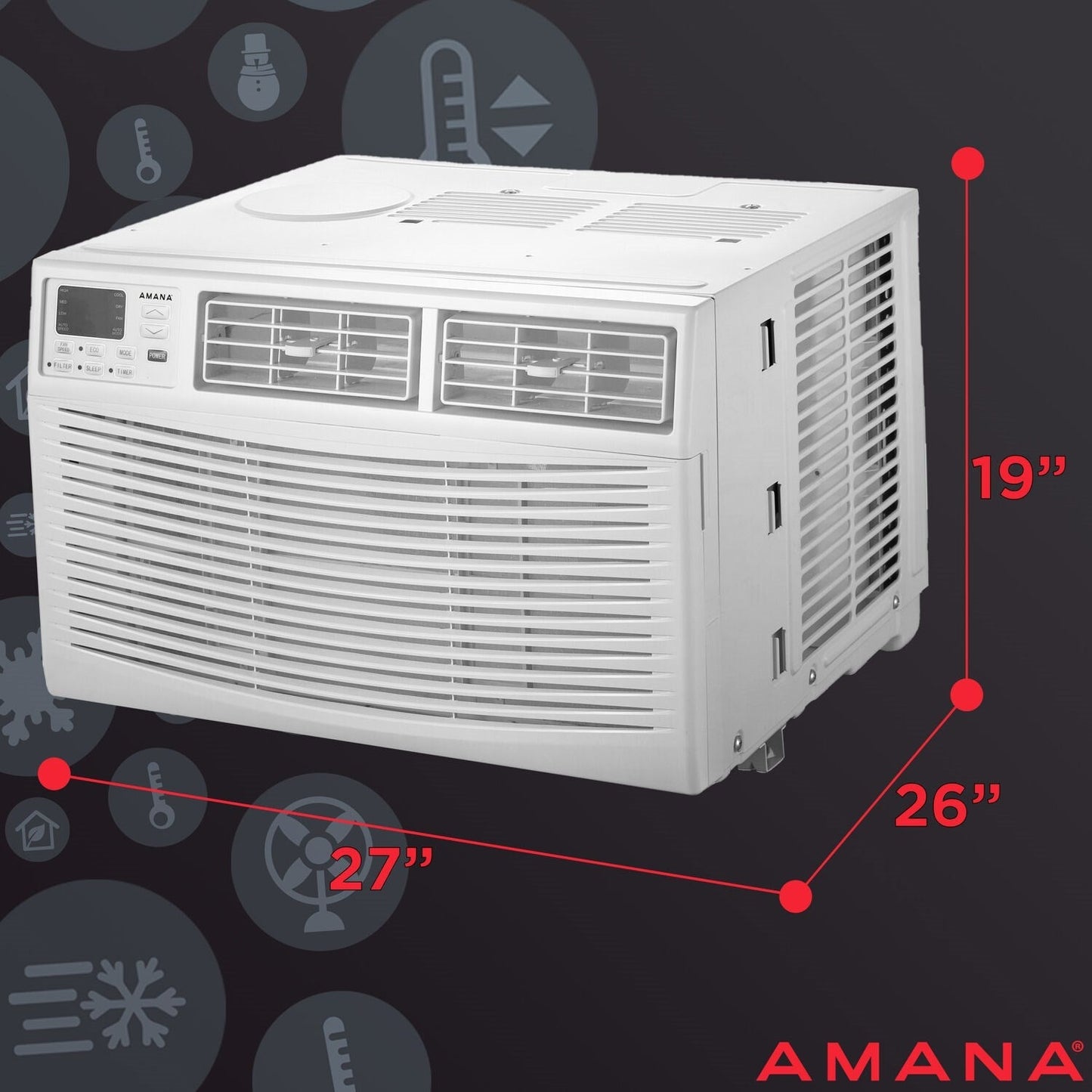 Amana - 22,000 BTU Window AC with Electronic Controls  -  AMAP222BW