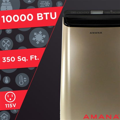 Amana - 10, 000 BTU Portable AC - Black/Gold  -  AMAP101AD-2
