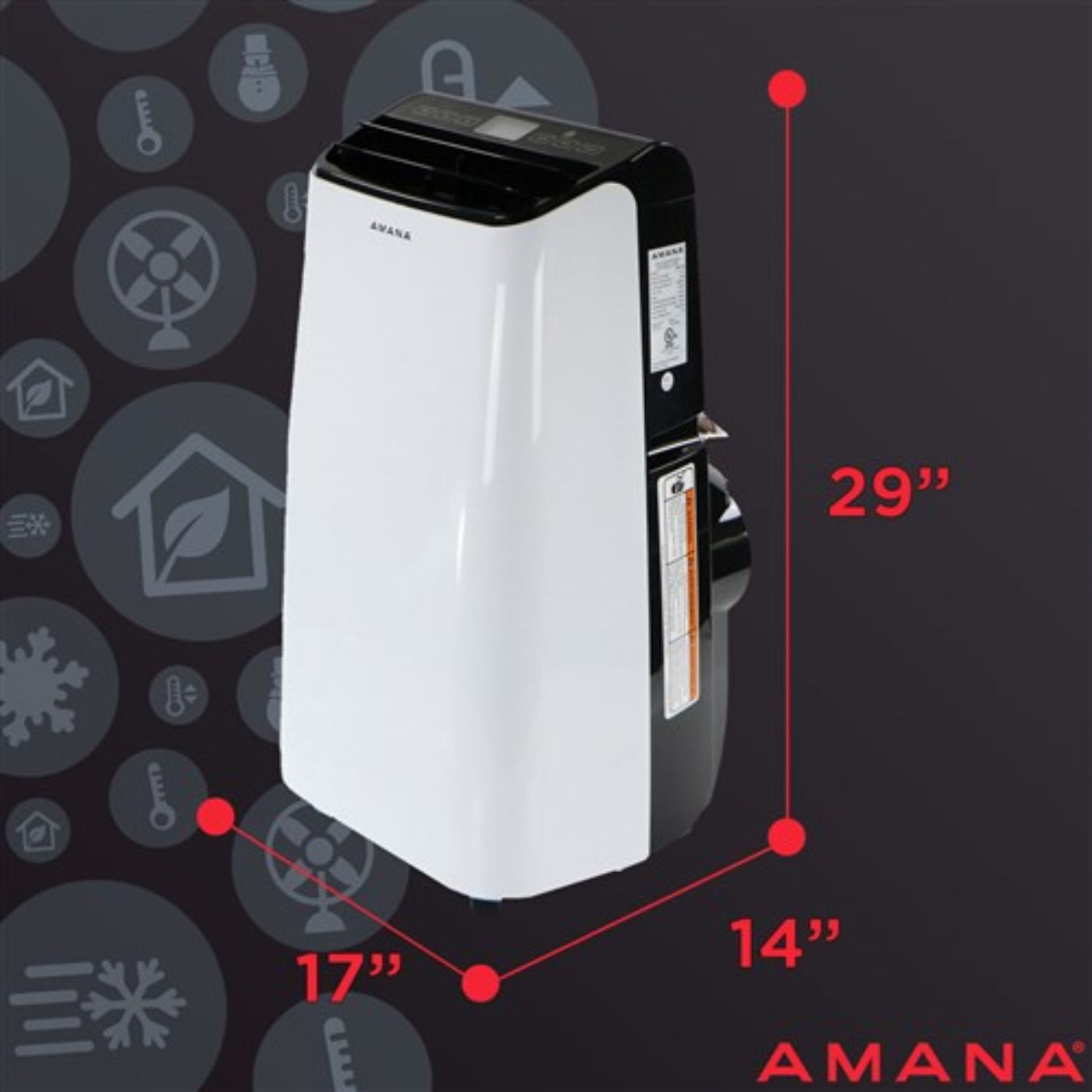 Amana - 12, 000 BTU Portable AC - White/Black  - AMAP121AB-2