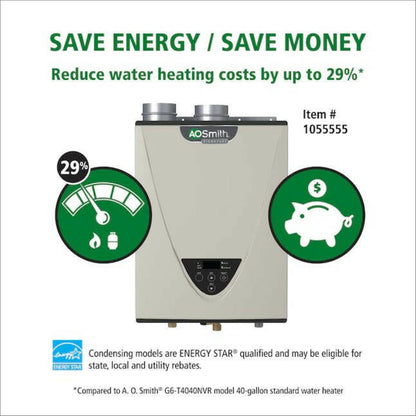 A.O. Smith Signature Series 6.6-GPM 160000-BTU Indoor Natural Gas Tankless Water Heater - GT15-240-NI