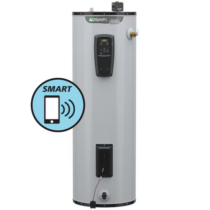 A.O. Smith A. O. Smith Signature 500 Series 40-Gallon Tall Icomm Smart Connectivity 5500-watt Double Element Electric Water Heater - Item #3806366 | Model #EE12-40H55DVF
