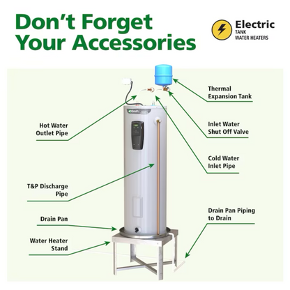 A.O. Smith Signature 500 50-Gallon Short5500-Watt Double Element Smart Electric Water Heater with Leak Detection & Automatic Shut-Off - Item #3806367 | Model #EE12-50R55DVF