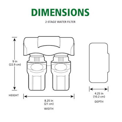 A.O. Smith 2-Stage Carbon Block Under Sink Water Filtration System with Brushed Nickel Faucet - AO-US-200