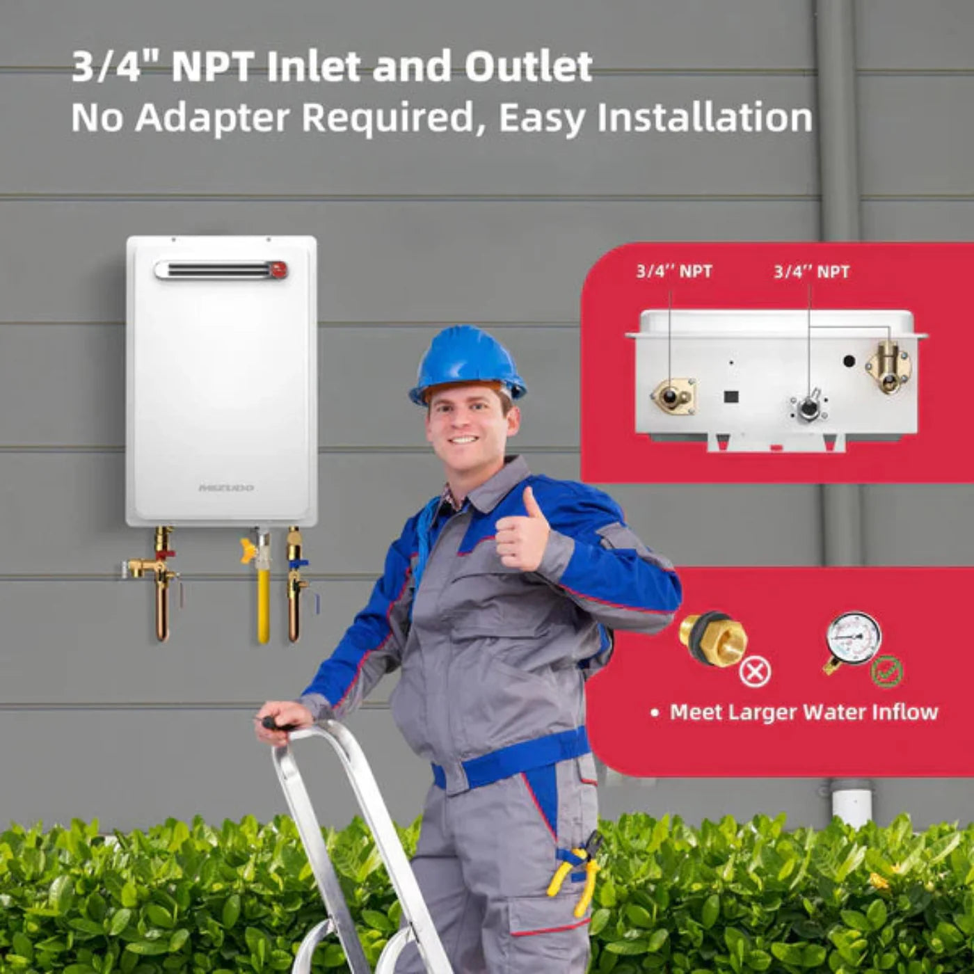 Mizudo CS120S Tankless Water Heater Natural Gas 5.1 GPM 120,000 BTU New - FDG-CS120SBW-NG