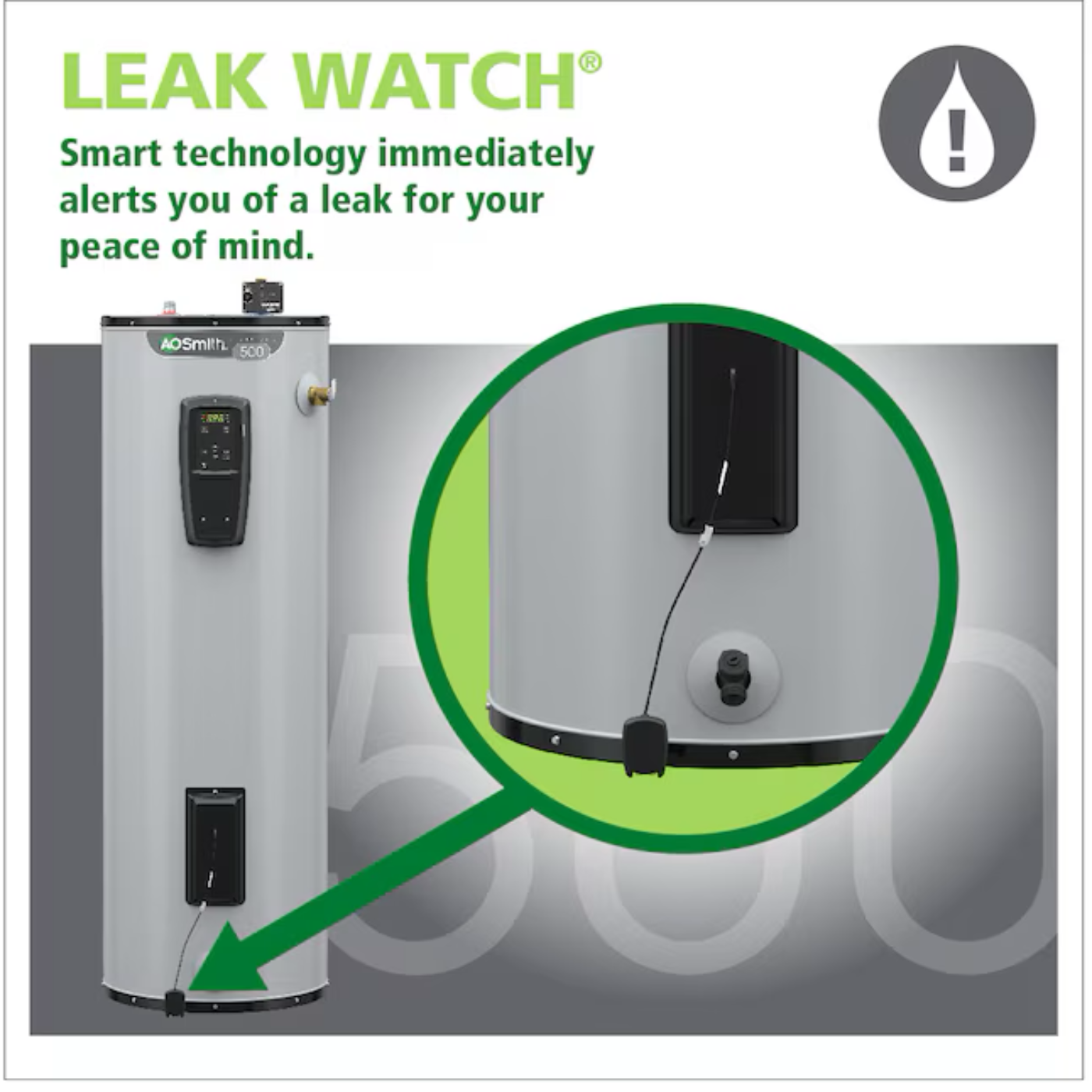 A.O. Smith Signature 500 40-Gallon Short 15500-Watt Double Element Smart Electric Water Heater with Leak Detection & Automatic Shut-Off - Item #3806365 | Model #EE12-40R55DVF