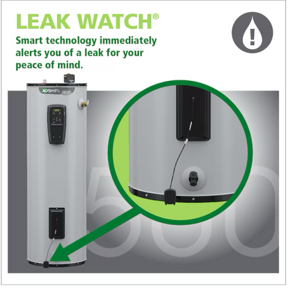A.O. Smith Signature 500 40-Gallon Short 15500-Watt Double Element Smart Electric Water Heater with Leak Detection & Automatic Shut-Off - Item #3806365 | Model #EE12-40R55DVF