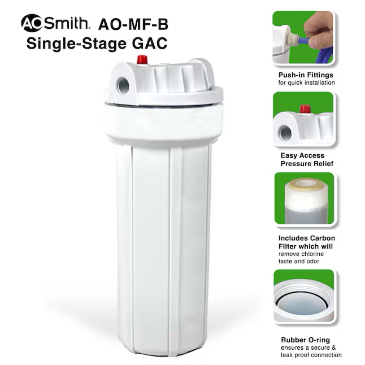 A.O. Smith Single-stage Gac Under Sink Water Filtration System - AO-MF-B