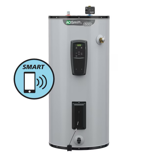 A.O. Smith Signature 500 40-Gallon Short 15500-Watt Double Element Smart Electric Water Heater with Leak Detection & Automatic Shut-Off - Item #3806365 | Model #EE12-40R55DVF