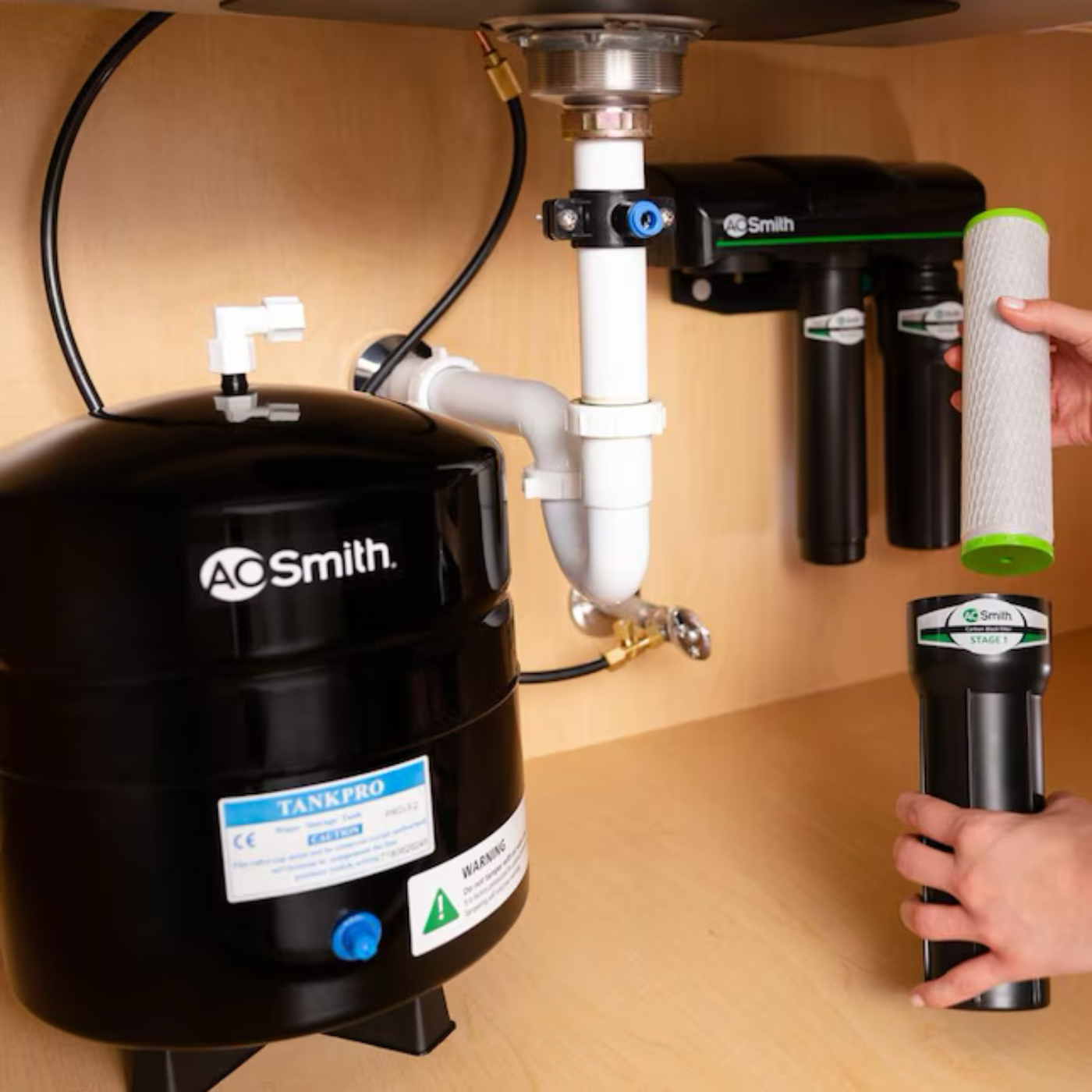 A.O. Smith Clean Water System with RO Boost Carbon Block Under Sink Replacement Filter - AO-4000-CARBON
