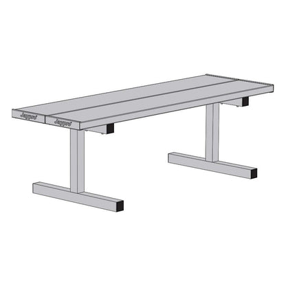 Jaypro Portable Courtside Bench - 5 ft. Double Plank - DPB50