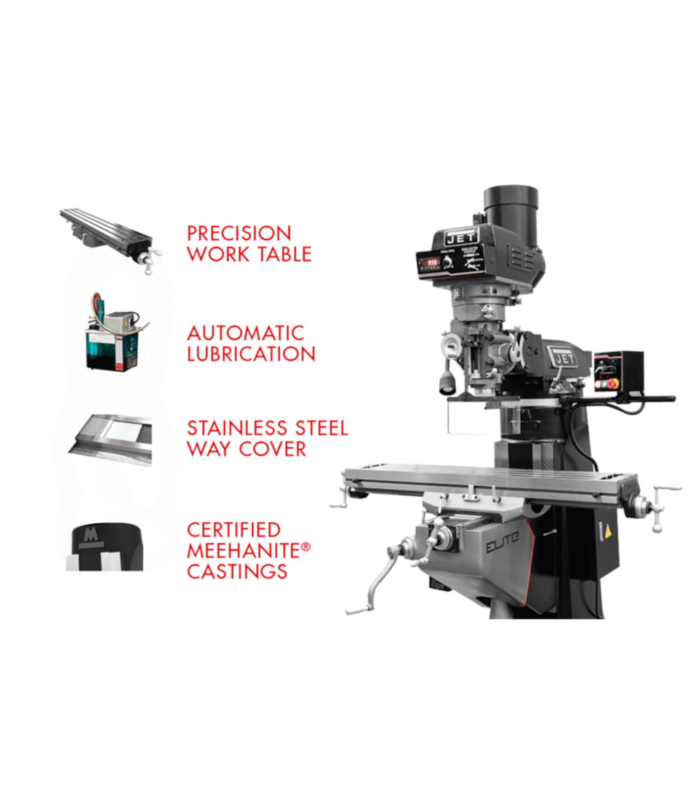 JET Elite EVS-949 Mill with X-Axis JET Powerfeed - JT9-894300