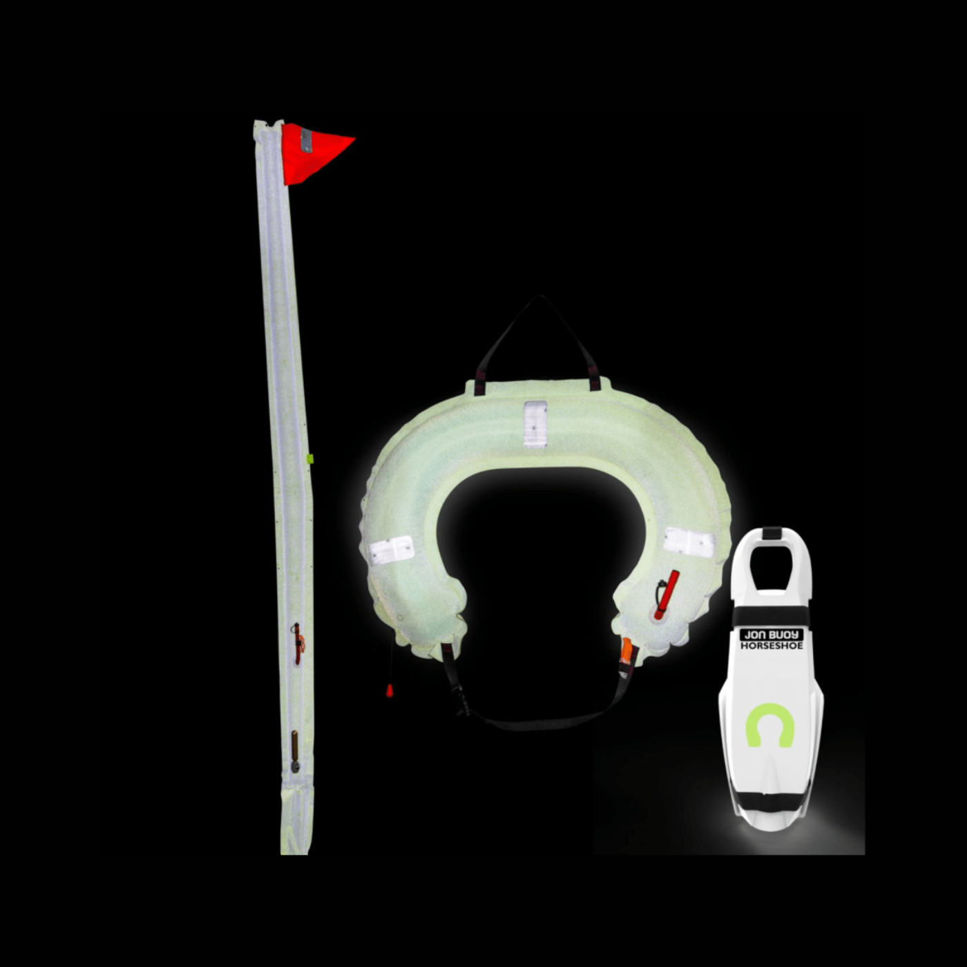 Jon Buoy Danbuoy & Horseshoe Combo Glo Lite - 45-JON2225