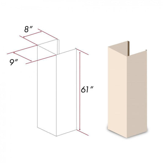 ZLINE 61 in. Wooden Chimney Extension for Ceilings up to 12.5 ft, -  KBUF-E