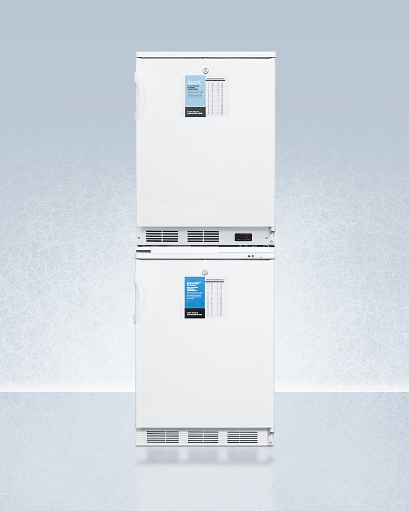 Accucold - 24" Wide All-Refrigerator/All-Freezer Combination - FF7LW-VT65MLSTACKPRO