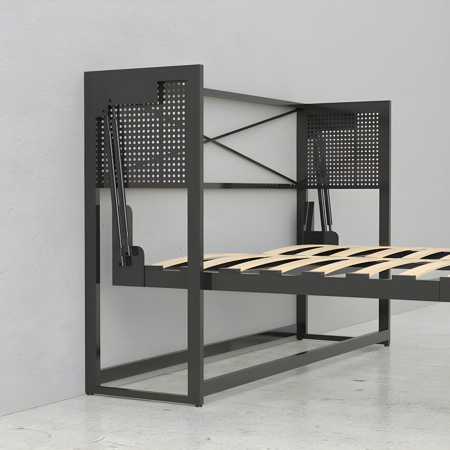 Murphy Bed With Desk, Full Size, Coventry Walnut by Leto Muro