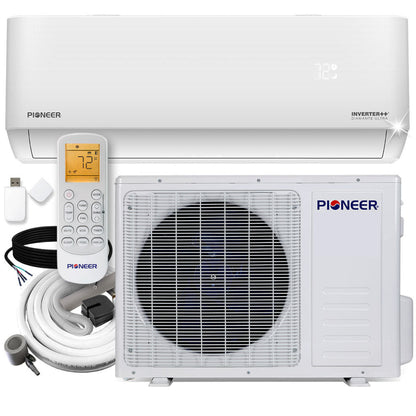 Pioneer Diamante Ultra 24,000 BTU 20 SEER2 Ductless Mini-Split Inverter++ Energy-Star Wi-Fi Air Conditioner Heat Pump Full Set 230V with 16 Ft. Kit - WYT024GLFI22RL