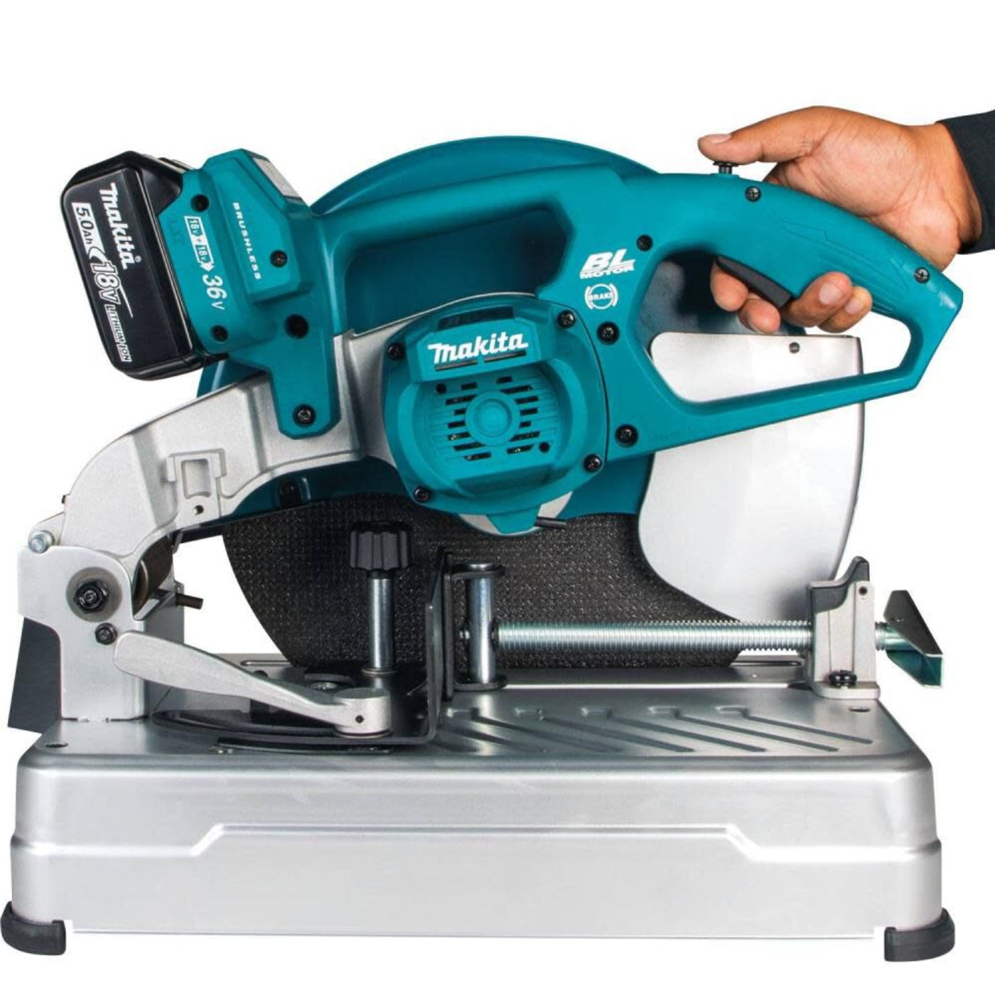 Makita  18V LXT Lithium-Ion Brushless Cordless 14" Cut-Off Saw Kit (5.0Ah) (Open Box/Excellent Condition) - XWL01PTREN