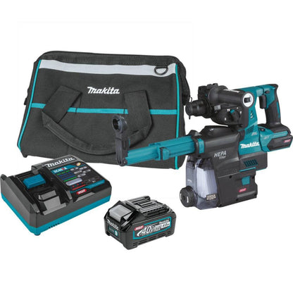 Makita 40V Max XGT️ Rotary Hammer Kit 1-1/8In AVT with Dust Extractor - GRH01M1W