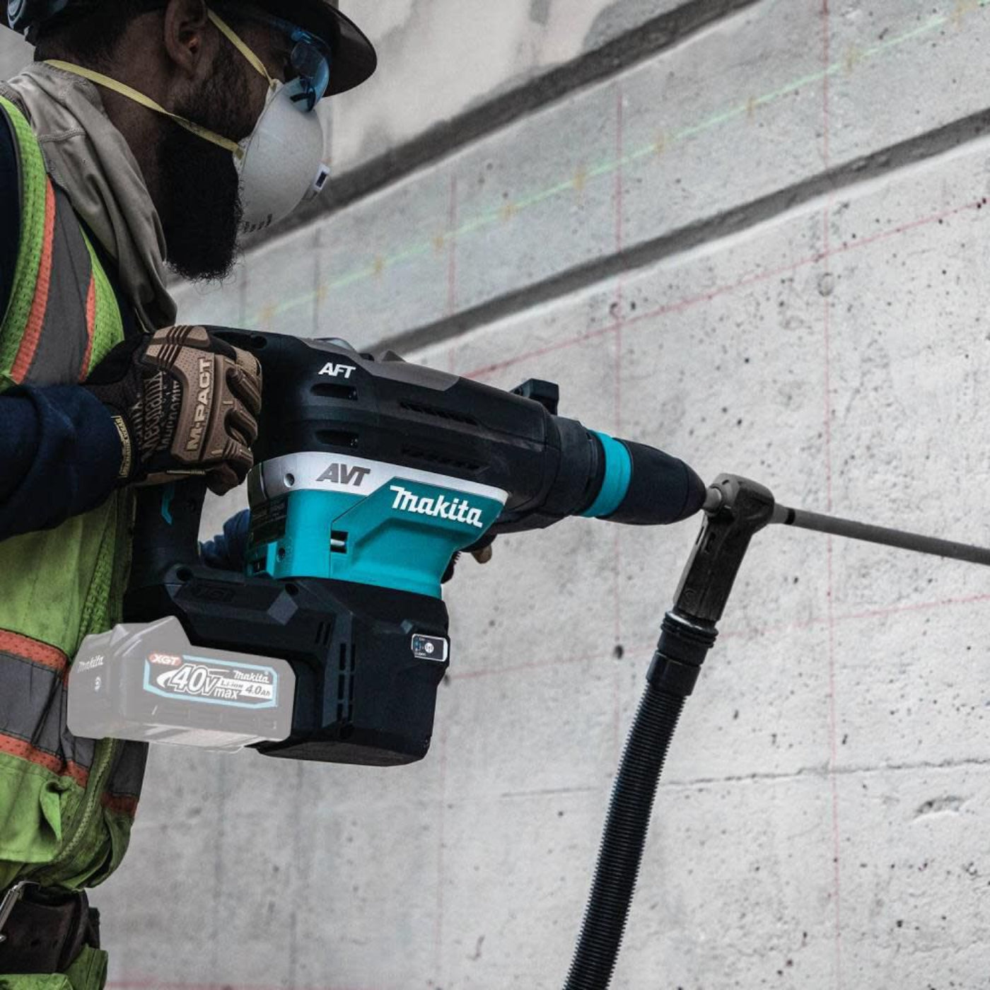 Makita  40V Max XGT Brushless Cordless 1-9/16" AVT Rotary Hammer, accepts SDS-MAX bits, AFT, AWS Capable  - GRH05Z
