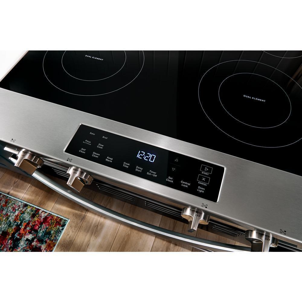 WHIRLPOOL WSES3130SW 30-inch Electric Range with No Preheat and Slow Cook Modes White