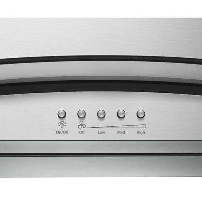 WHIRLPOOL 30" Modern Glass Wall Mount Range Hood in Stainless Steel - WVW75UC0DS