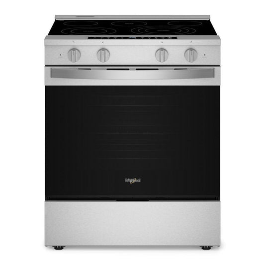 WHIRLPOOL 30-inch Smart Slide in Electric Range with Air Cooking Technology, No Preheat Air Fry, WipeClean Coating, Steam/Self Clean and High Speed Preheat in Stainless Steel - WSES7530RZ