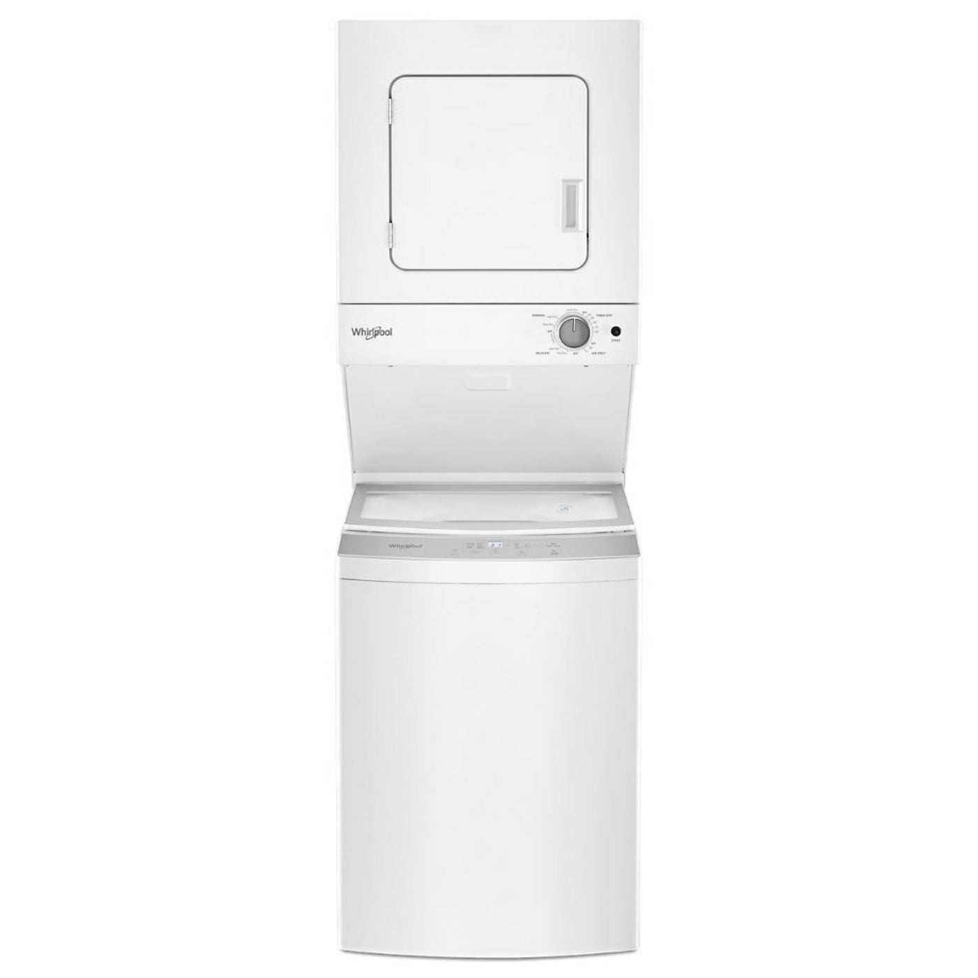 WHIRLPOOL 1.6 cu.ft, 120V/20A Electric Stacked Laundry Center with 6 Wash cycles and Wrinkle Shield White - WET4124HW