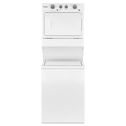 WHIRLPOOL 3.5 cu.ft Long Vent Gas Stacked Laundry Center 9 Wash cycles and Wrinkle Shield White - WGTLV27HW
