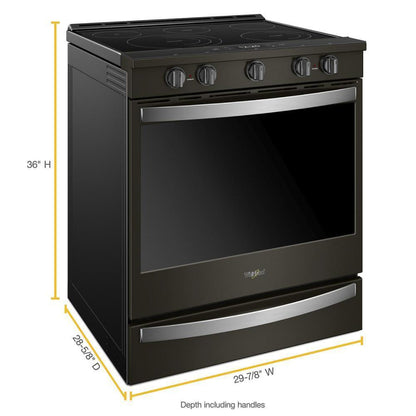 WHIRLPOOL 6.4 cu. ft. Smart Slide-in Electric Range with Air Fry, when Connected Black in Stainless Steel - WEE750H0HV