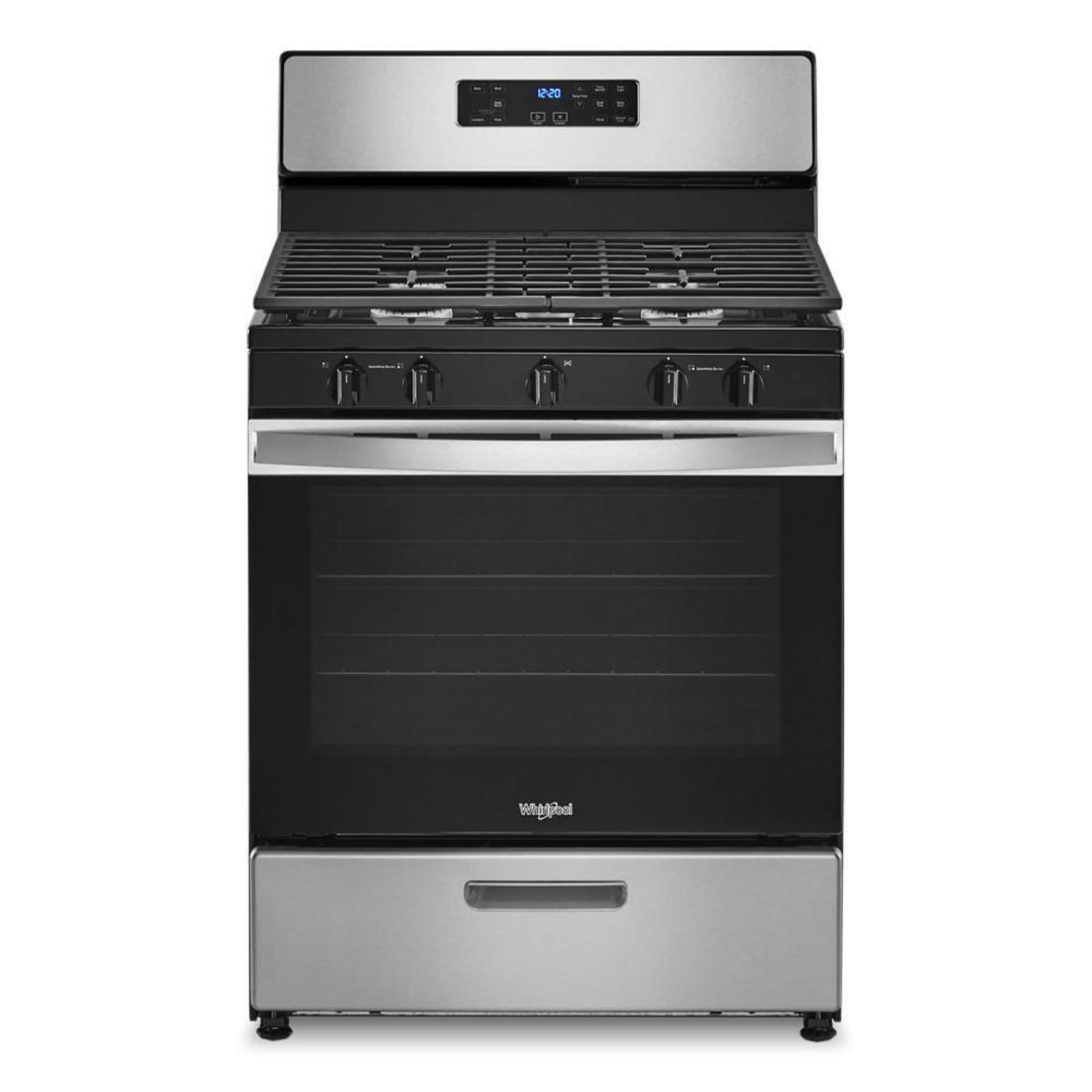 WHIRLPOOL 5.1 Cu. Ft. Freestanding Gas Range with Edge to Edge Cooktop in Stainless Steel - WFG505M0MS