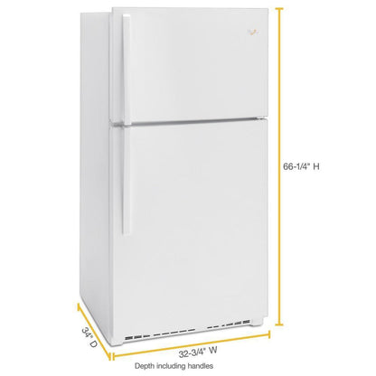 WHIRLPOOL 33-inch Wide Top Freezer Refrigerator - 21 cu. ft. White - WRT511SZDW