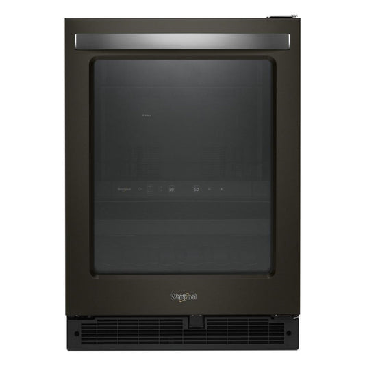 WHIRLPOOL 24-inch Wide Undercounter Beverage Center - 5.2 cu. ft. Black in Stainless Steel - WUB50X24HV