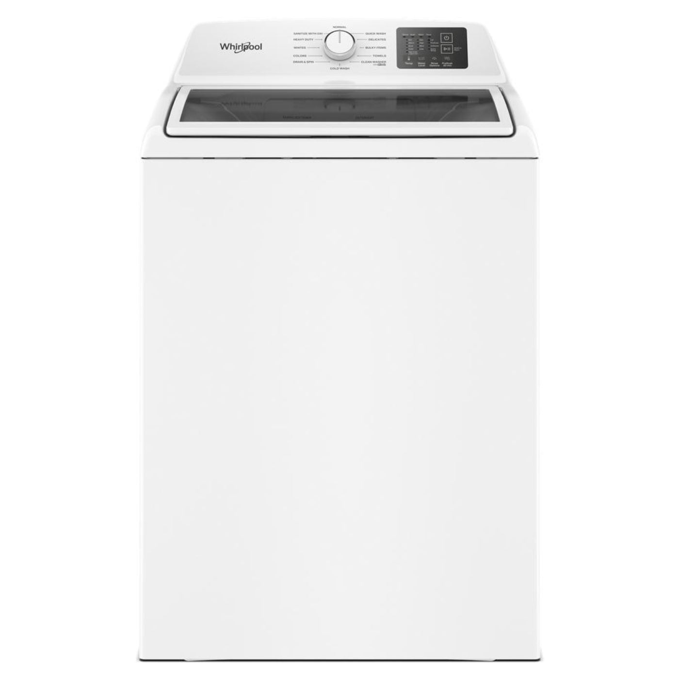 WHIRLPOOL 4.3 Cu. Ft. Whirlpool Top Load Impeller Washer with Quick Wash Cycle and Soft Close Glass Lid White - WTW4300SW
