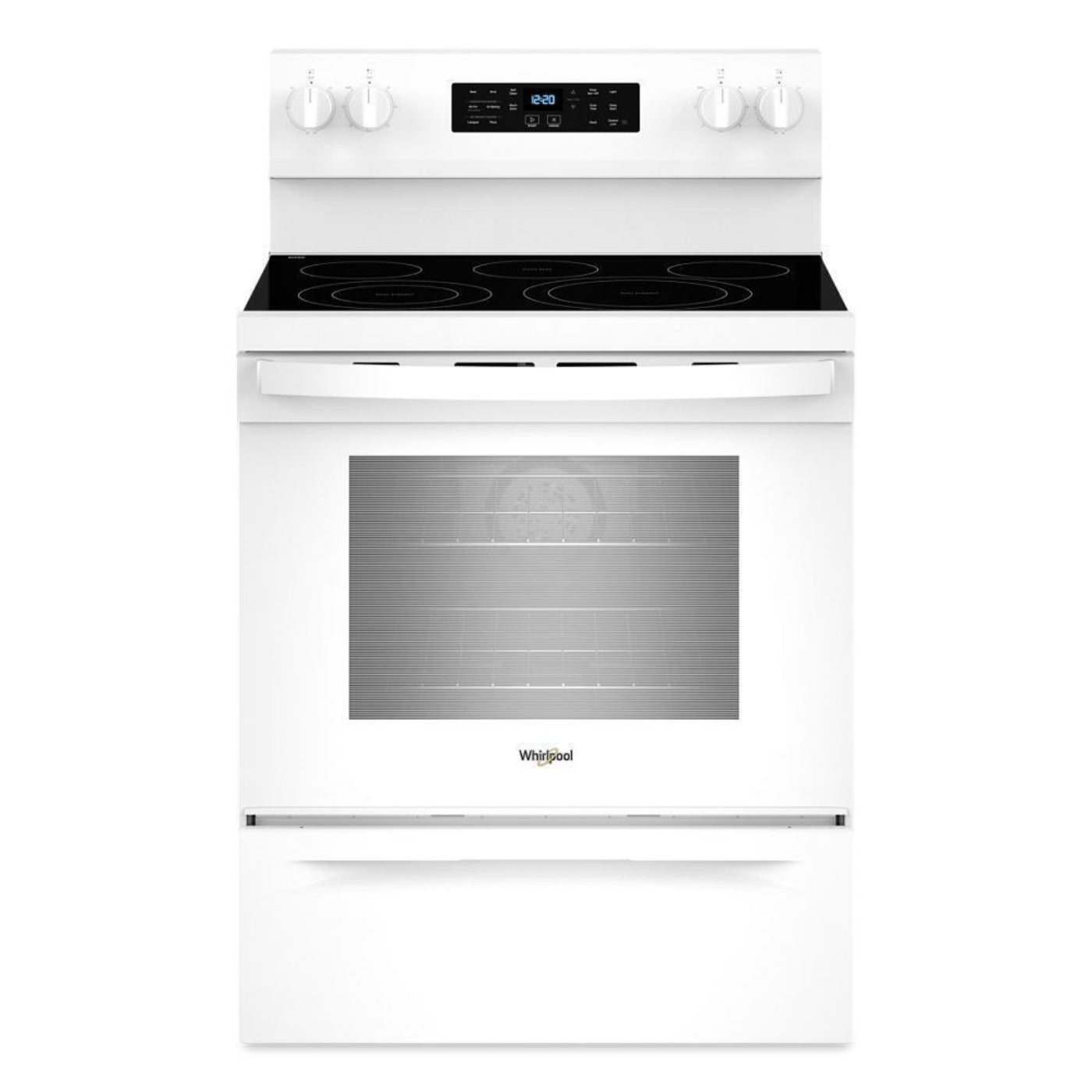WHIRLPOOL 30-inch Energy Star Electric Range with Air Cooking Technology, No Preheat Air Fry and Air Baking and Self Clean White - WFES5030RW