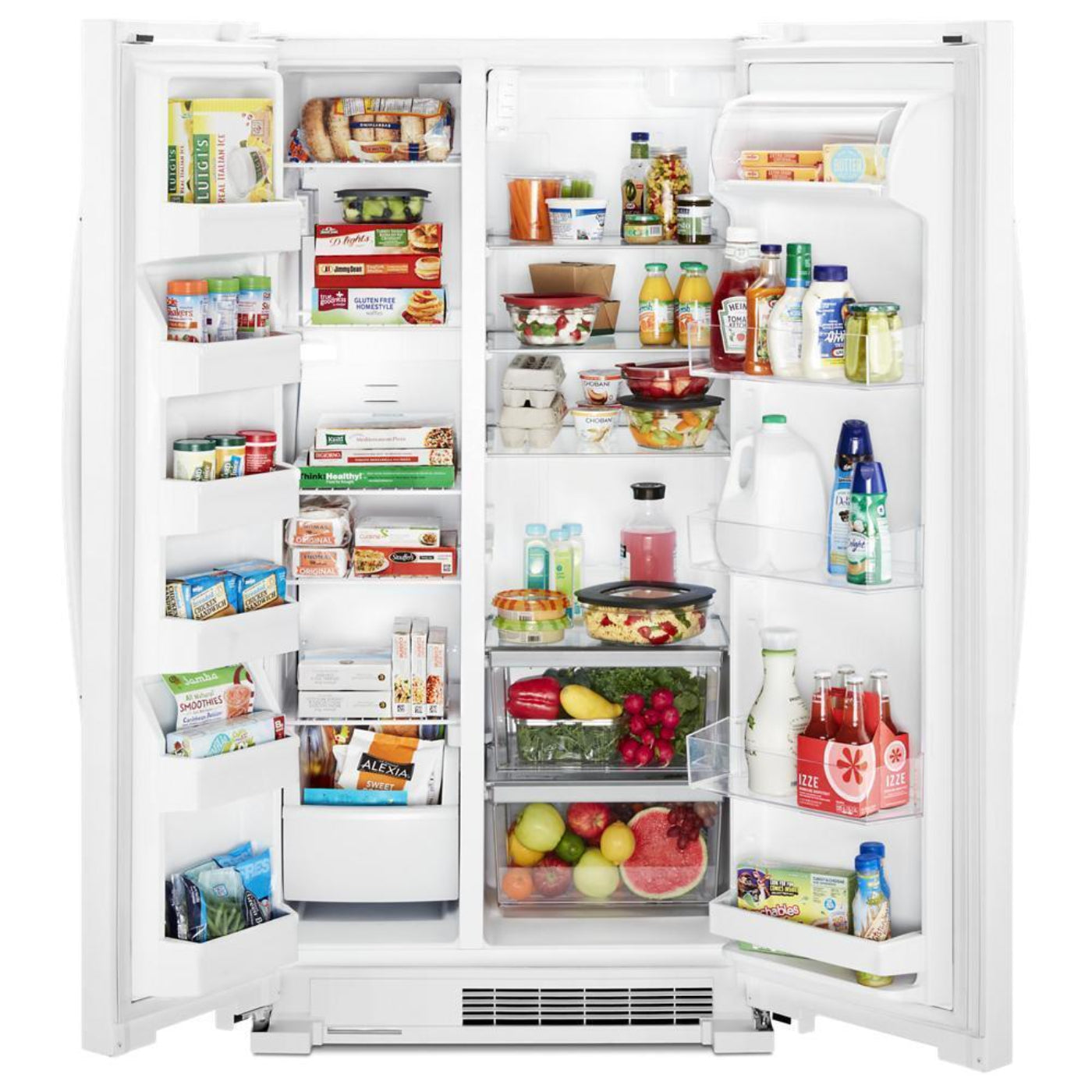 WHIRLPOOL 36-inch Wide Side-by-Side Refrigerator - 25 cu. ft. White - WRS315SNHW