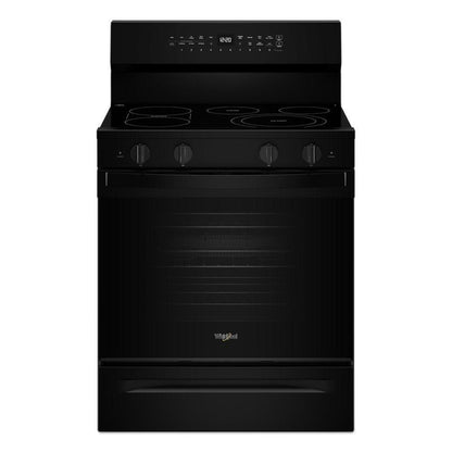 WHIRLPOOL 30-inch Electric Smart Range with Air Cooking Technology, No Preheat Air Fry, High Speed Preheat Oven, WipeClean Coating, and Steam/Self Clean Black - WFES7530RB