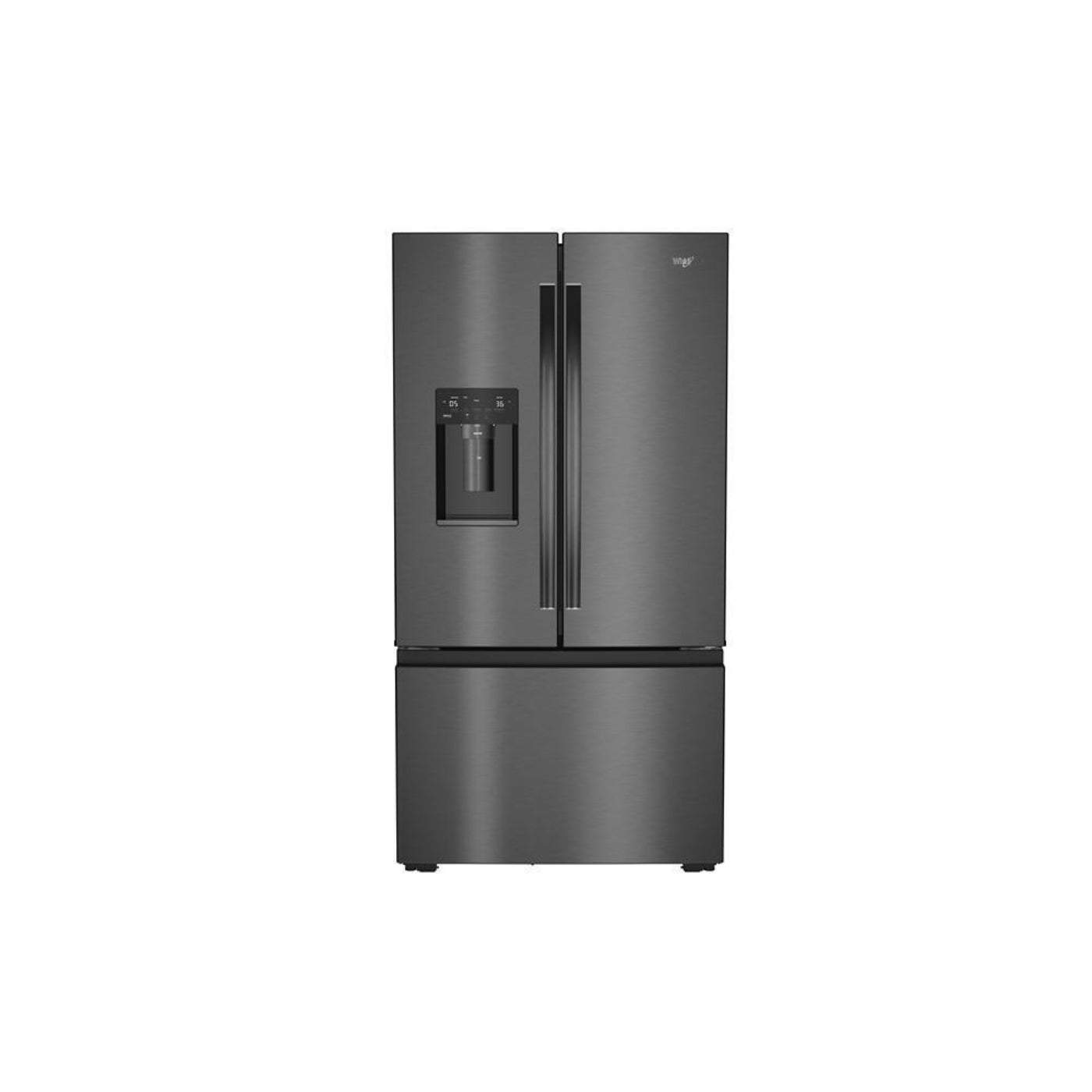 WHIRLPOOL 36-inch Wide French Door Refrigerator with In-Door Water & Ice - 23 cu. ft. Black On in Stainless Steel Look - WRFC5036RV