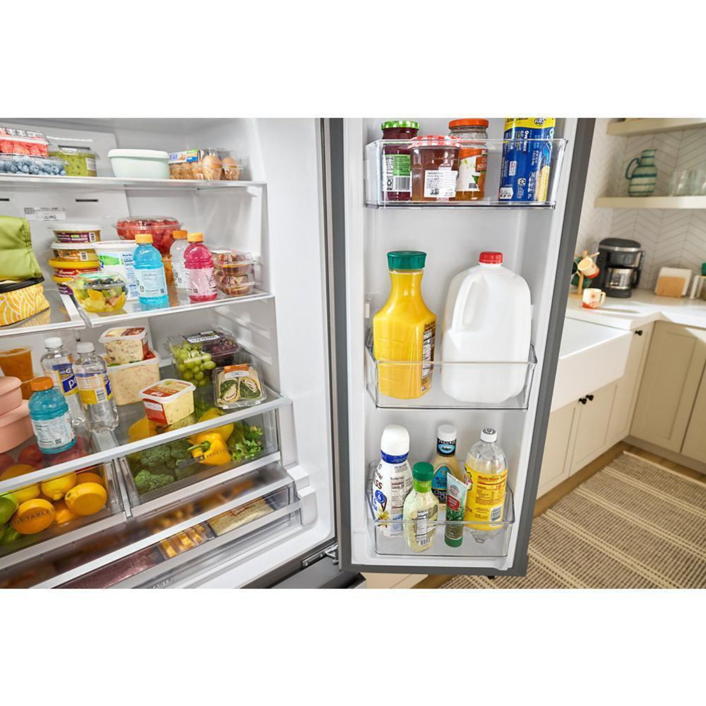 WHIRLPOOL 36-Inch French Door Refrigerator with Interior Water Dispenser - 31 cu. ft. Stainless - WRFF3336SZ