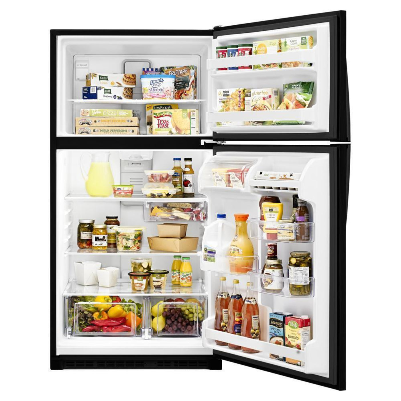 WHIRLPOOL 33-inch Wide Top Freezer Refrigerator - 20 cu. ft. Black - WRT311FZDB