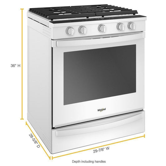 WHIRLPOOL 5.8 cu. ft. Smart Slide-in Gas Range with Air Fry, when Connected White - WEG750H0HW