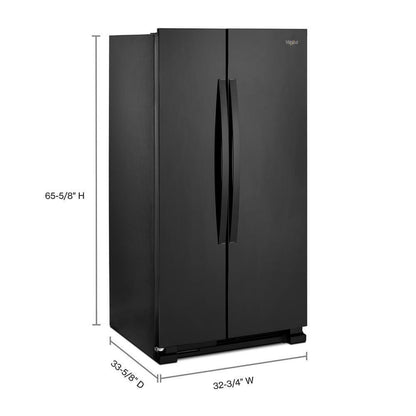 WHIRLPOOL 33-inch Wide Side-by-Side Refrigerator - 22 cu. ft. Black - WRS312SNHB