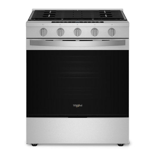 WHIRLPOOL 30-inch Smart Slide In Gas Range with Air Cooking Technology, No Preheat Air Fry, Steam/Self Clean and High Speed Preheat in Stainless Steel - WSGS7530RZ
